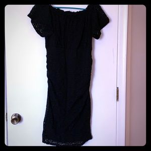 Motherhood Maternity Lace Dress in Black